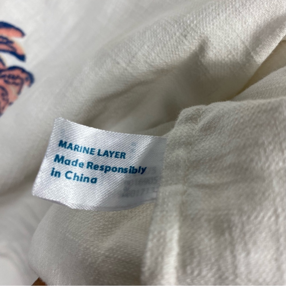 Marine Layer Stretch Selvage Embroidered Resort Shirt Sz XL - Picture 8 of 9